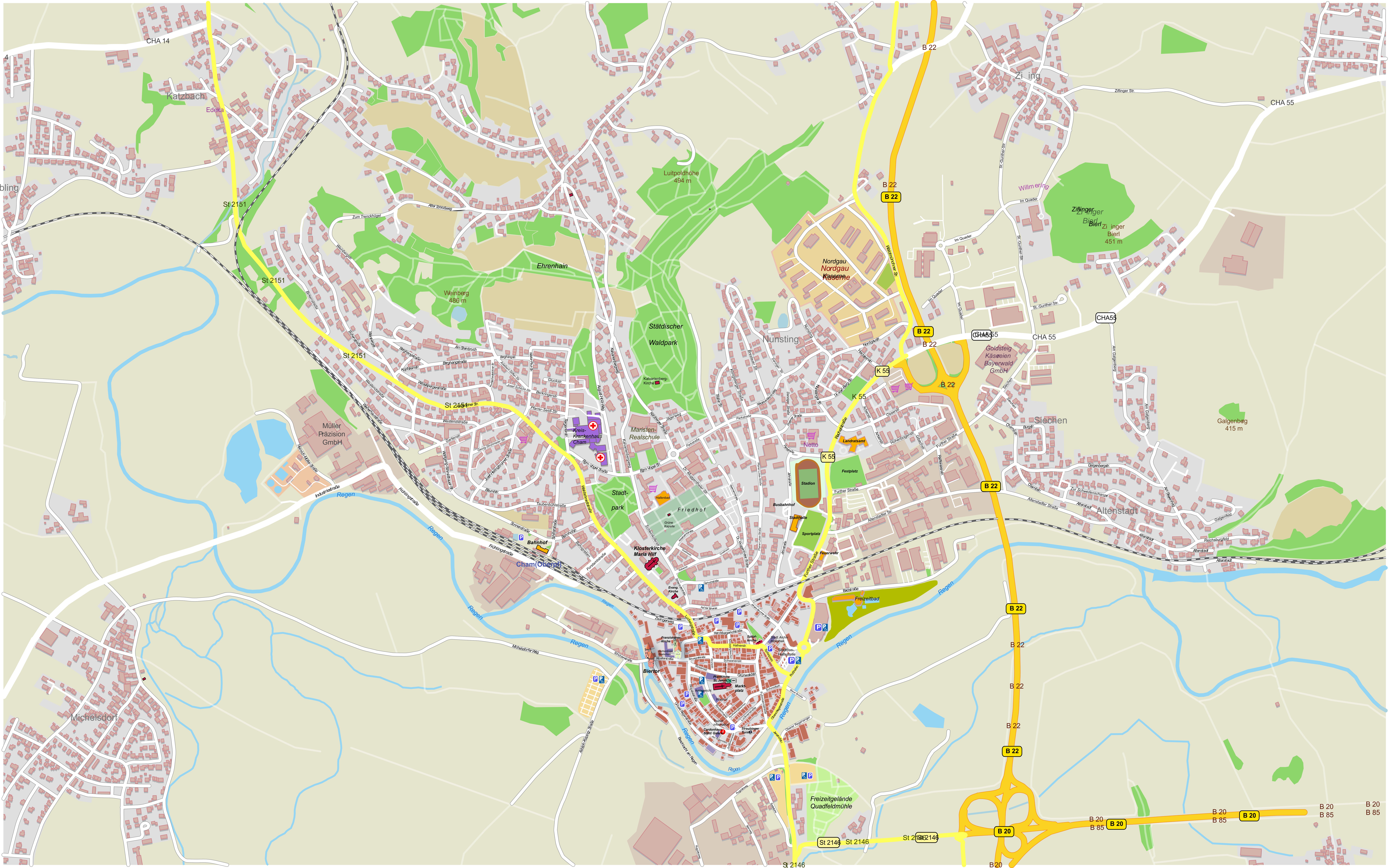 Cham Stadtplan